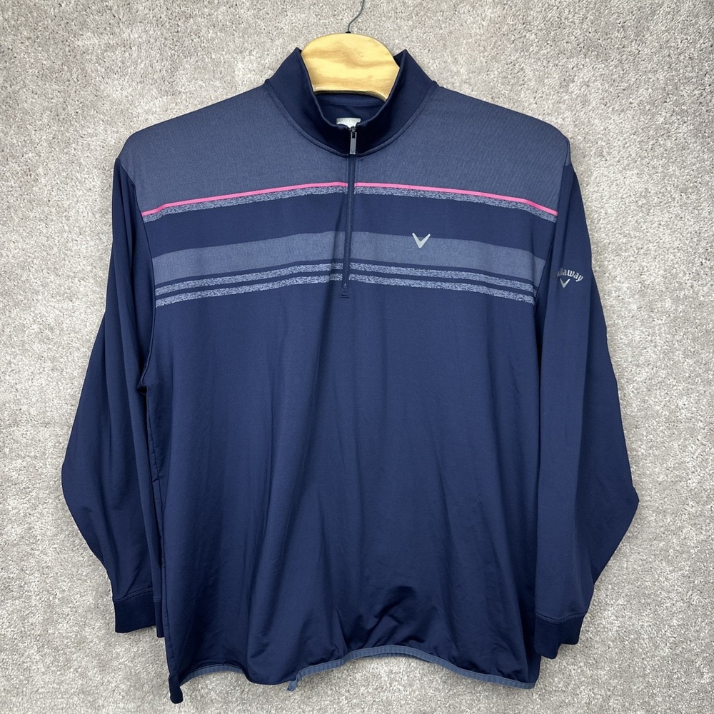 Callaway Golf Pullover Mens 3X Blue Weather Series Quarter Zip Base Layer